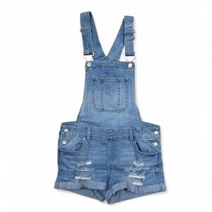 Y2K Blue‎ Spice Denim Overalls Western Preppy Distressed Size 7